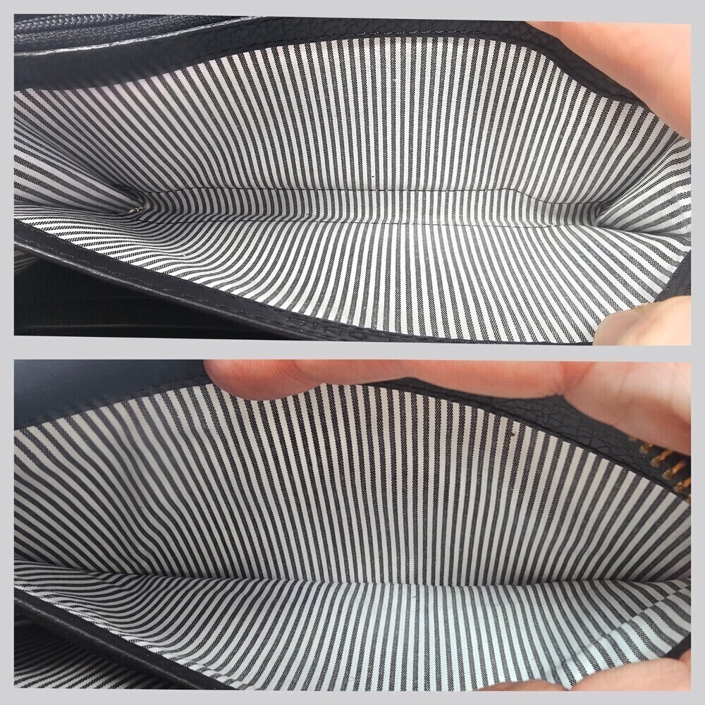 Lodis Black Pebbled Leather Zip Around Clutch Organizer Wallet Credit Card - Picture 7 of 10